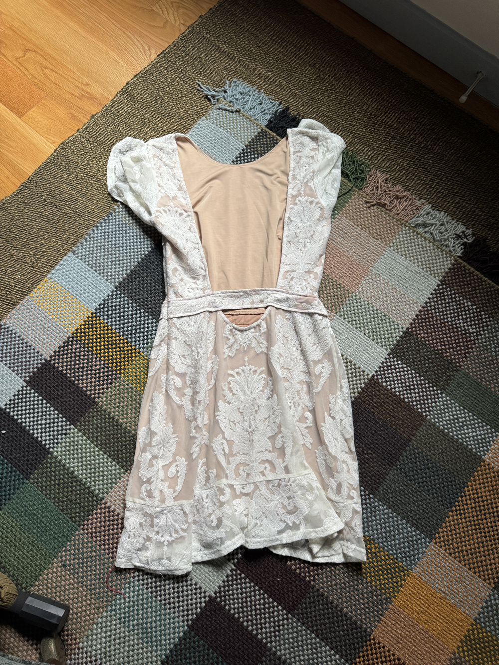 For Love and Lemons White San Marcos Lace Mini Dress Sz S - Picture 3 of 4